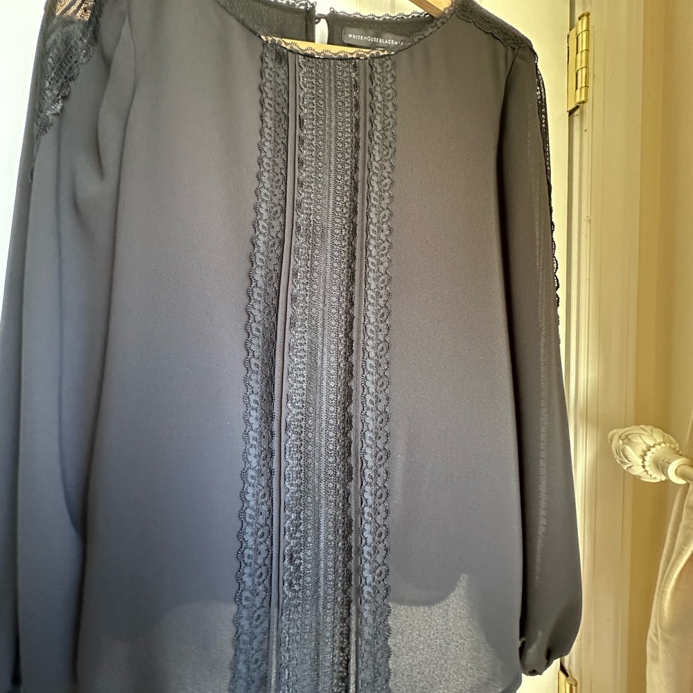 White House Black Market Black Lace Blouse